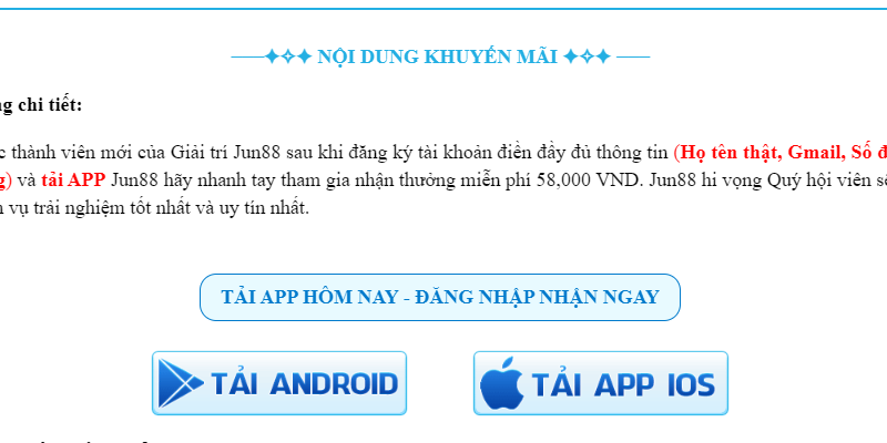 Chi tiết nội dung khuyến mãi